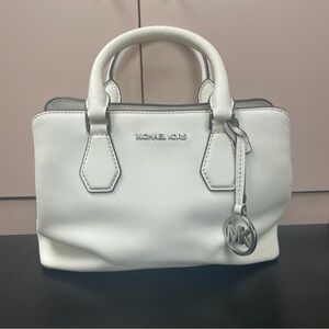 Michael Kors Camille small leather satchel optic white EUC